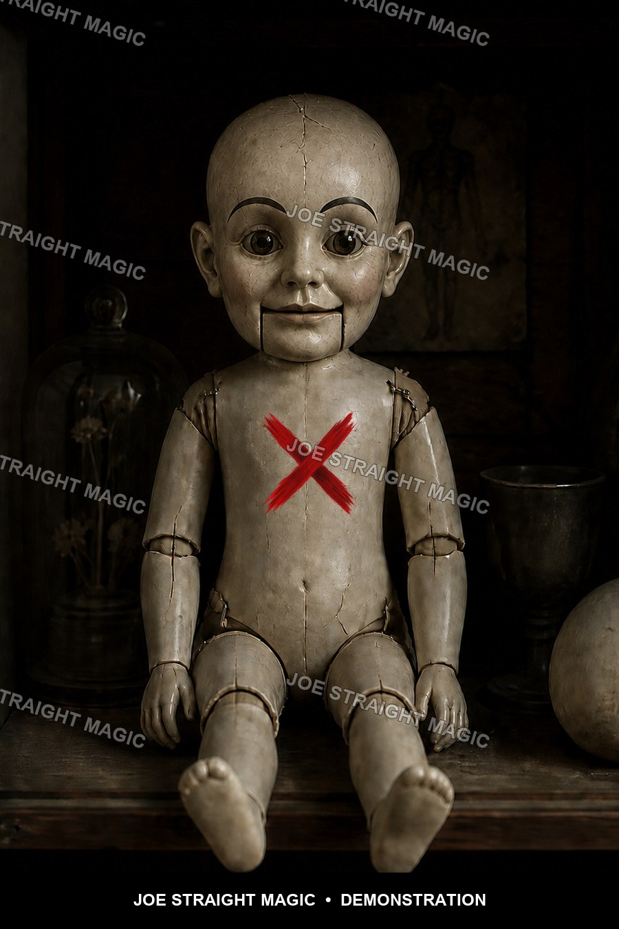 Protected Ventriloquist poppet marked at the chest